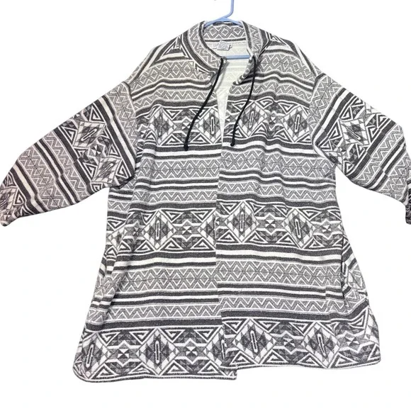 Vintage Bridge Gate Womens Size 3X Geometric Print Cardigan Sweater Aztec Cozy - Picture 2 of 13